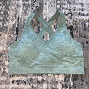 GYMSHARK GREEN CAMO BRA